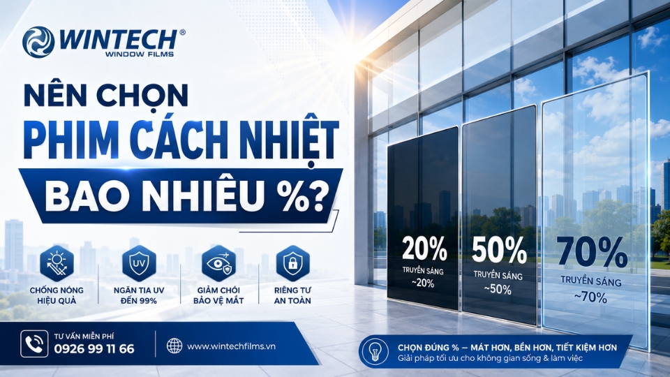 nên chọn phim cách nhiệt bao nhiêu %